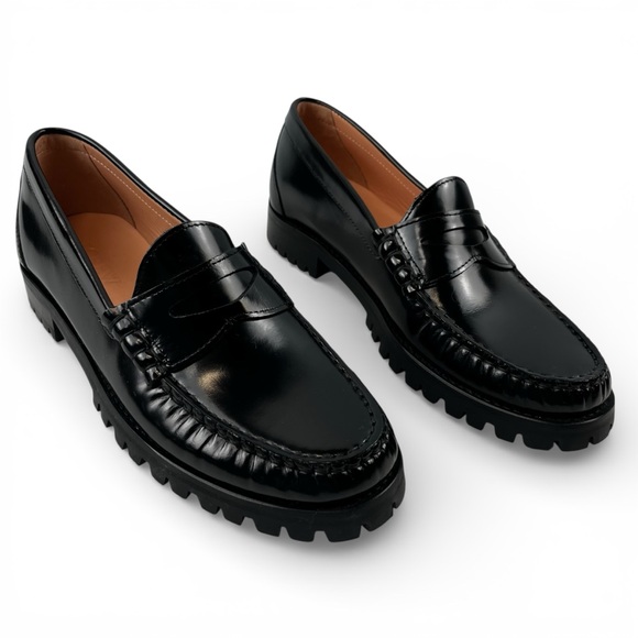 J.Crew Winona Lug Sole Penny Loafers in Spazzolato Leather Women 9 - Picture 2 of 11